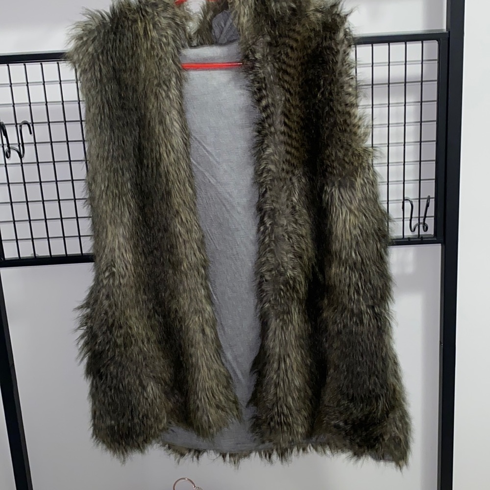 Lou & grey hooded faux fur vest